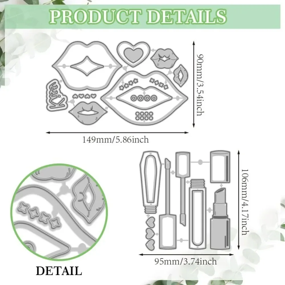 Lip Lipstick Cutting Dies Kiss Mouth Metal Cutting Dies Women Cosmetics Carbon Steel Stencil Template for Paper Card Making