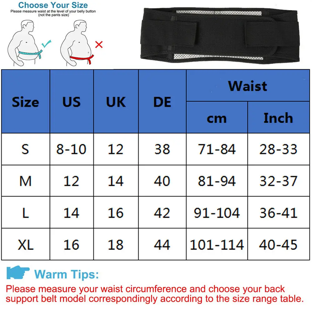 Tourmaline Waist Brace Support Belt Band Self Heating Lower Back Supports Magnetic Therapy Lumbar Waist Bandage Back Waist Belt