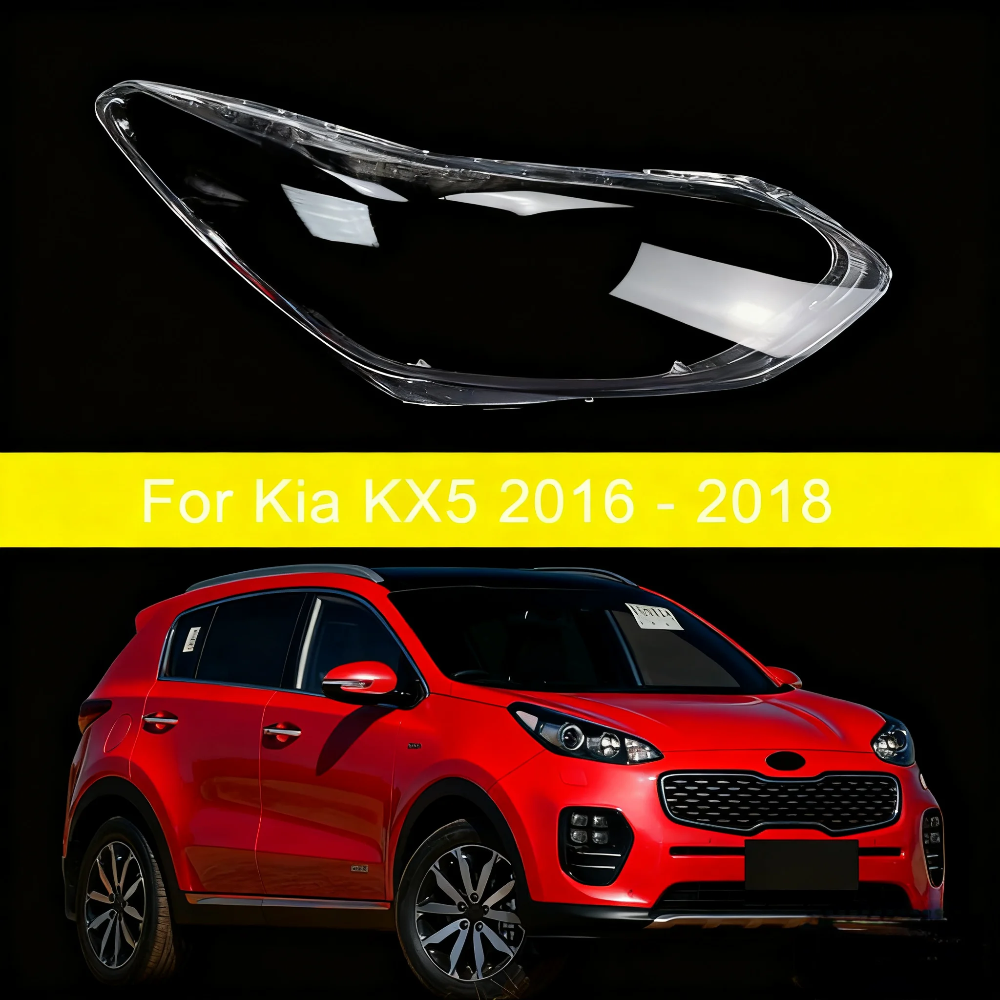 

For Kia sportage 2016 2017 2018 Car Headlight Glass Cover Headlamps Transparent Lampshades Head Lamp Shell Light Lens Caps Mask