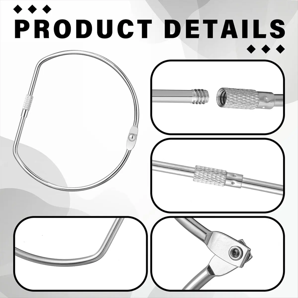 

【BAAQ】 8 шт. 4-дюймовые переплеты для книг, кольца для книг, D-образные кольца для переплета, большой стальной брелок для книг с покрытием для домашнего офиса