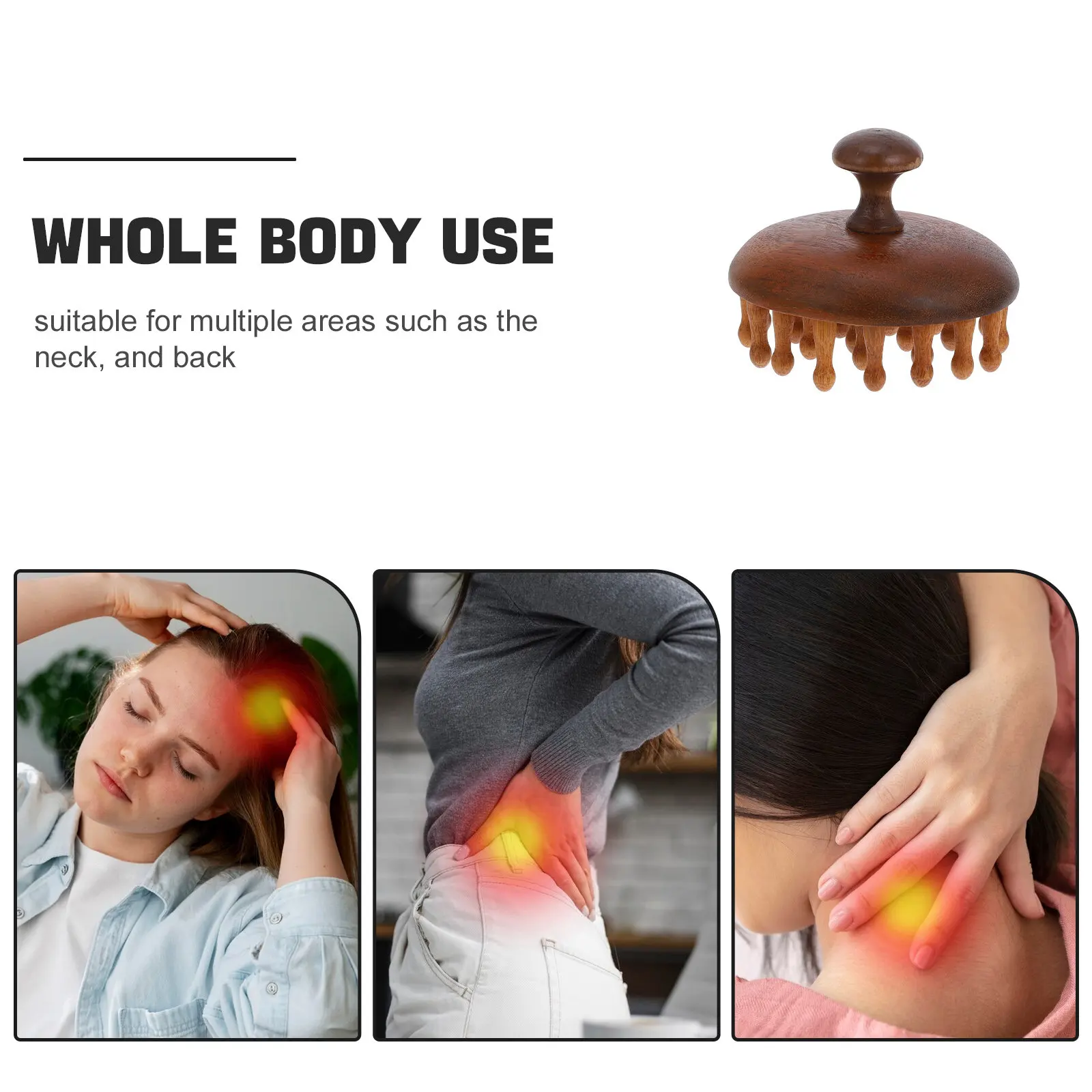 Wooden Wide Tooth Scalp Massage Comb Sandalwood Hair Comb Handheld Detangler for Curly Straight Hair Head Massaging