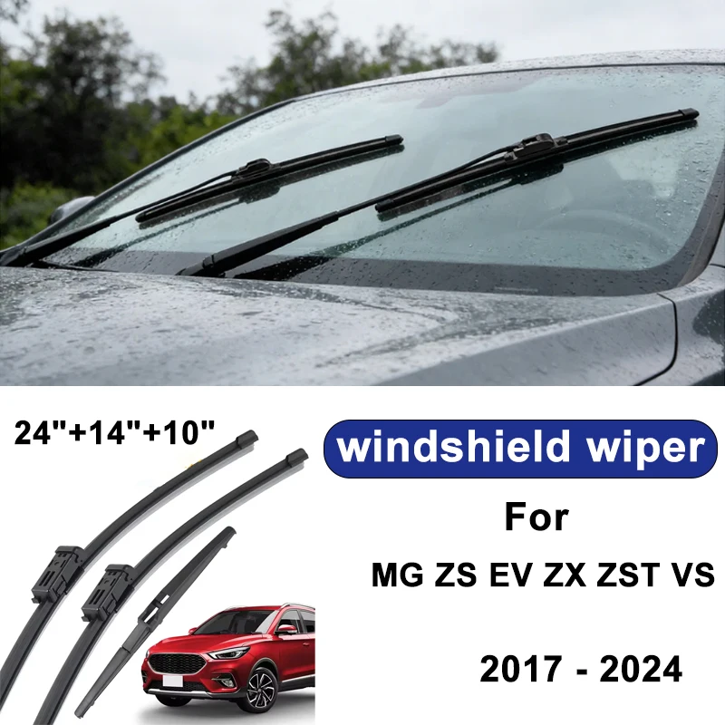 

For MG ZS EV ZX ZST VS 2017 - 2024 car windshield front/rear wipers, silent wiper blades, car blade brush accessories