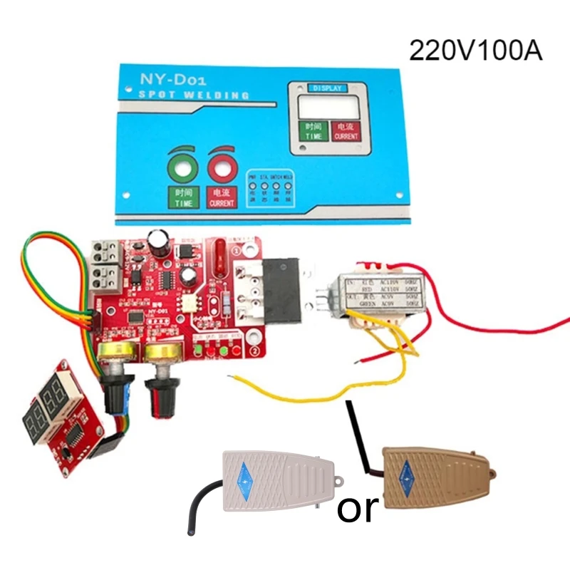 40A 100A Spot Welding Machine Control Board Welder Diy Kit Adjust Time Current for Battery Pack Welder