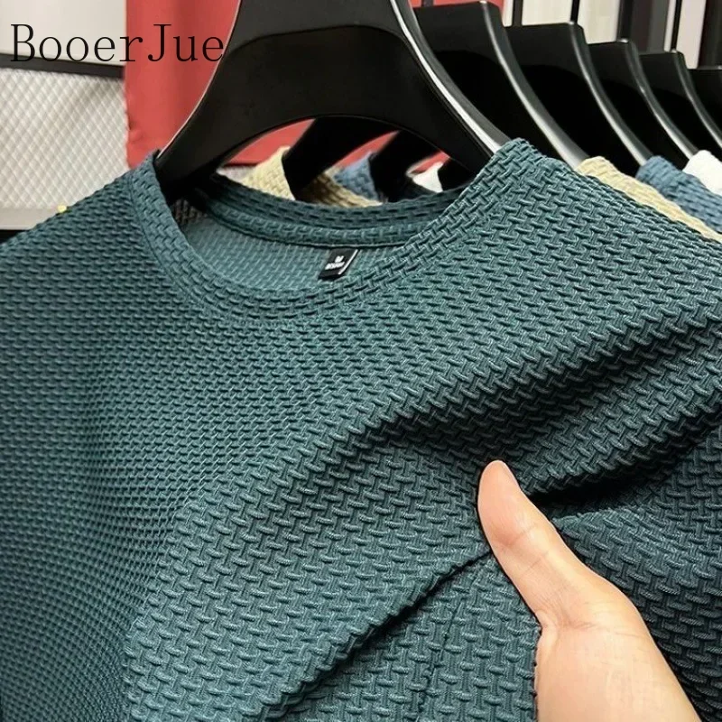 Markenkleidung 6XL Sommer Eisseide Hochwertige Einfarbige Kurzarm-T-Shirts für Herren Atmungsaktives Modisches T-Shirt für Männer – Detail 21