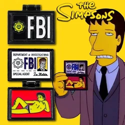 New The Simpsons Badge Fashion Creative FBI Flap FBI Metal Brooch Personalized Cartoon Anime Peripheral Pin Book Bag Decoration