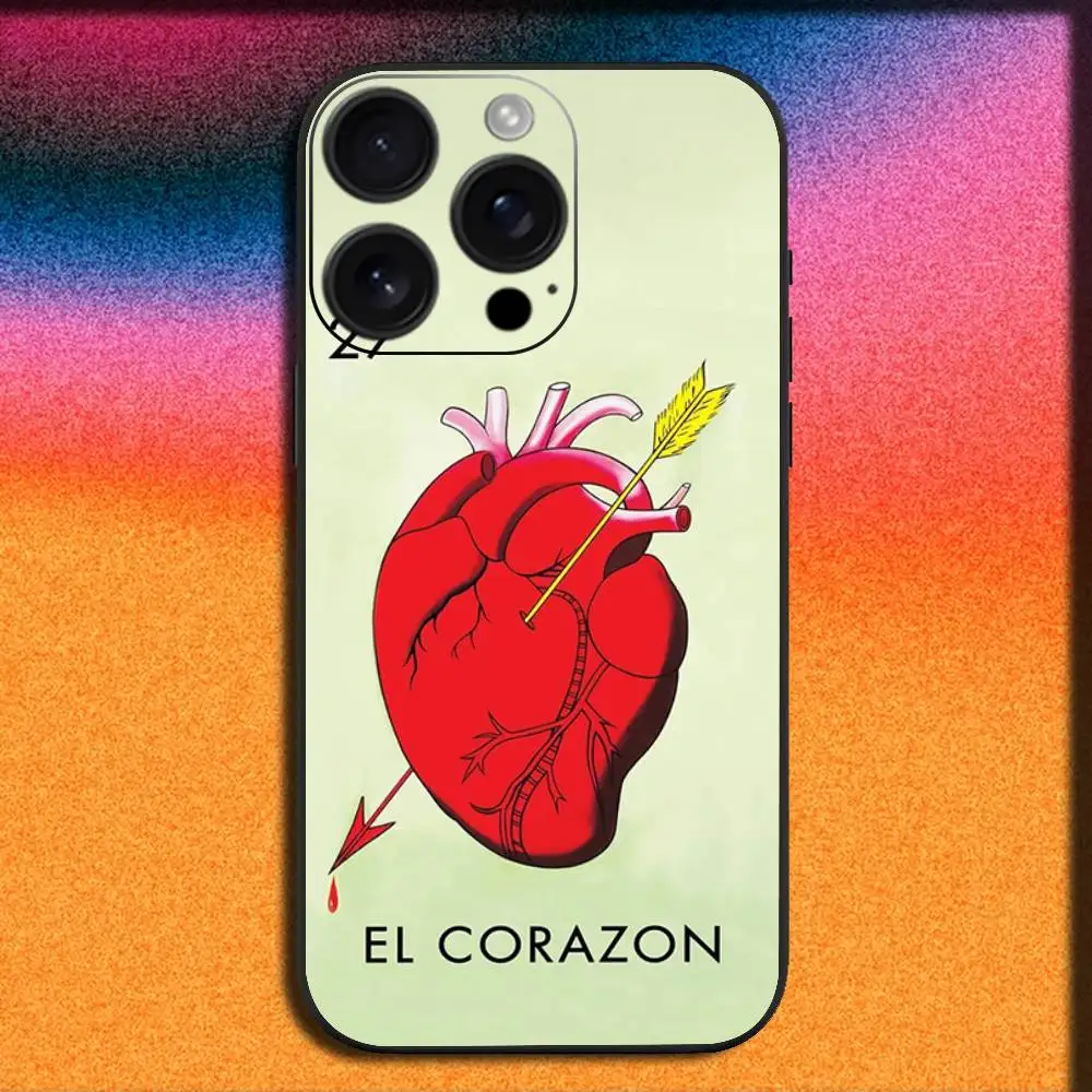 حافظة هاتف بينغو اليانصيب المكسيكي المضحك لهاتف آيفون 17,16,15,14,13,12,11,Pro,Max,Plus,E,SE4,Air,غطاء أسود صغير