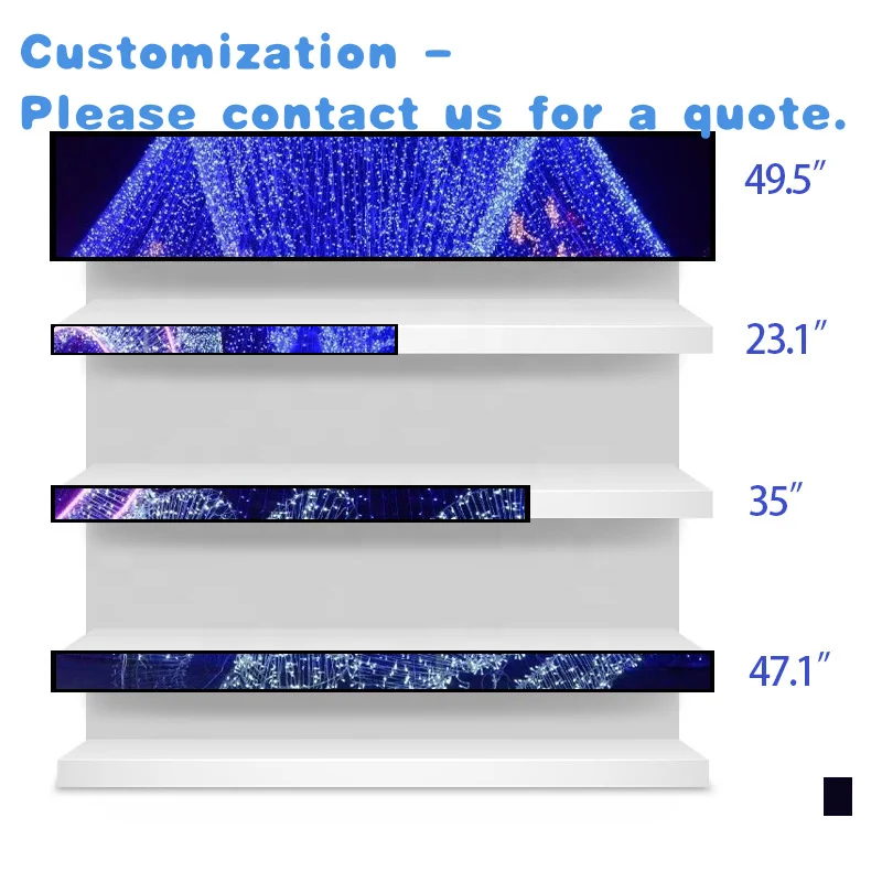custom.SKYSEEN Supermarket Display Cabinet LCD Shelf Display Screen Strip Screen Intelligent and Food Counter