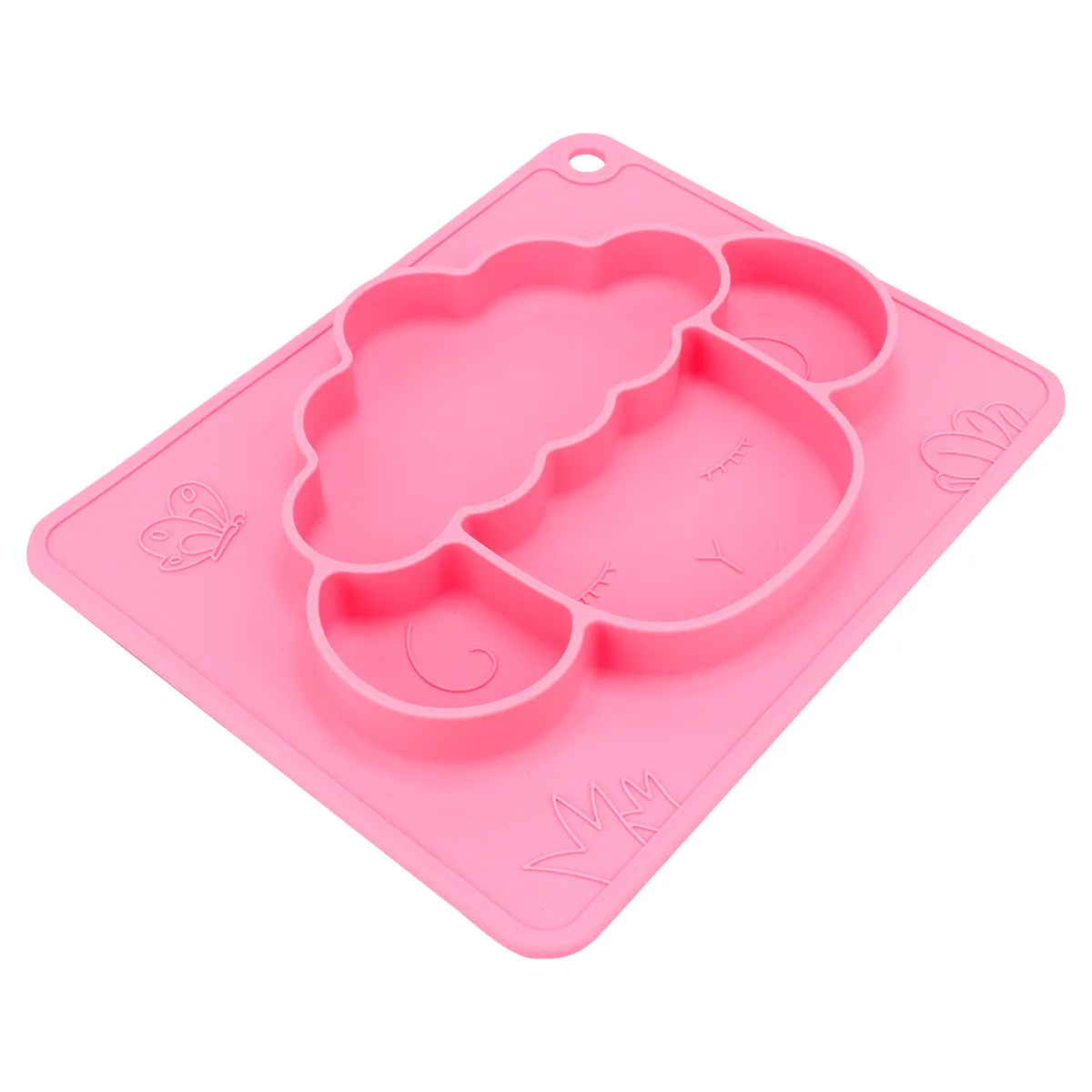 

Silicone Toddler Food Plate with Large Suction Base Non-Slip Feeding Dish Microwave Refrigerator Safe Anti-Breakable Kids