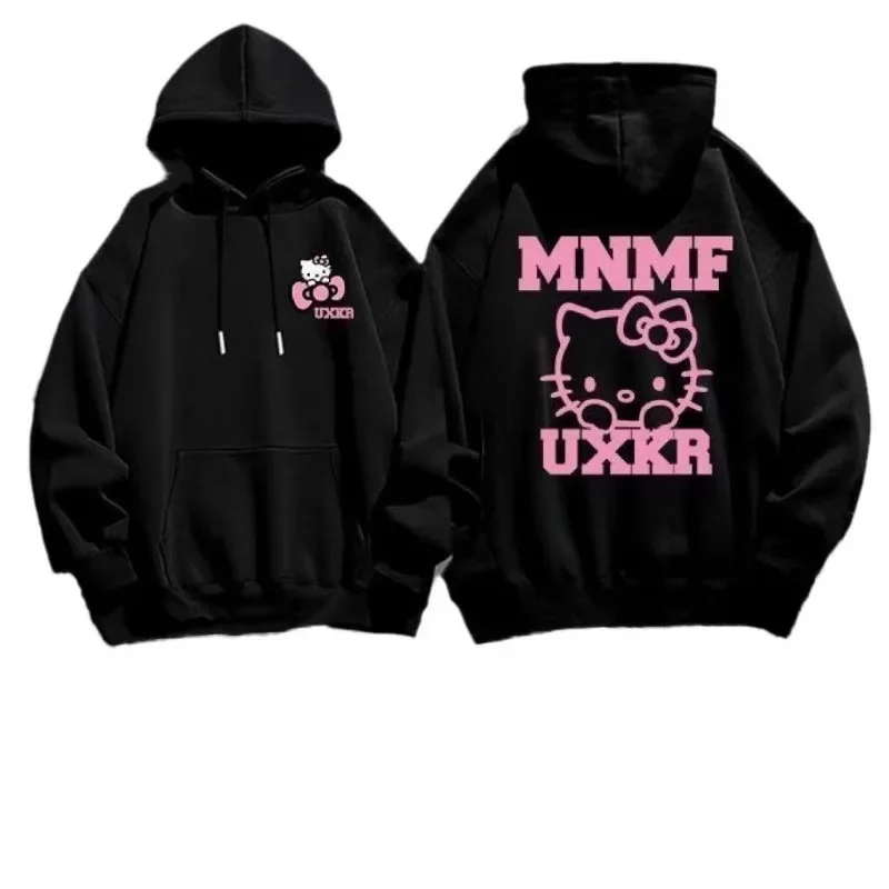 الكورية نمط هوديس المرأة الجديدة مرحبا كيتي ملابس حريمي الشارع الشهير المرأة فضفاضة تنوعا بلوزة كاجوال Kawaii Y2k البلوز