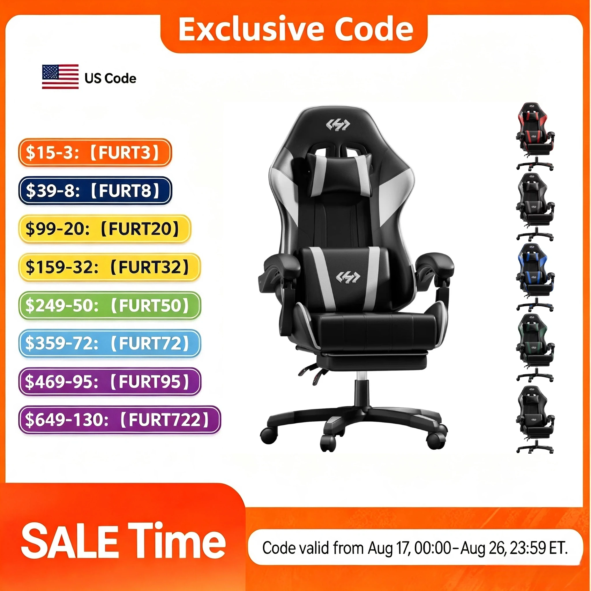 Gaming Desk With Hutch - Ergonomic Gaming Chair, PU Leather Computer