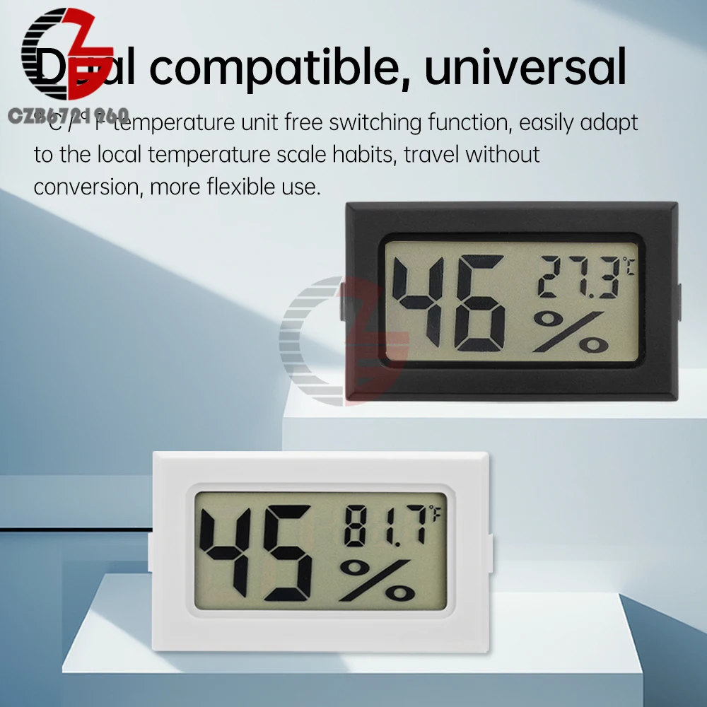 Mini LCD Digital Thermometer Hygrometer Indoor Embedded Temperature Sensor Electronic Temperature and Humidity Meter Monitor