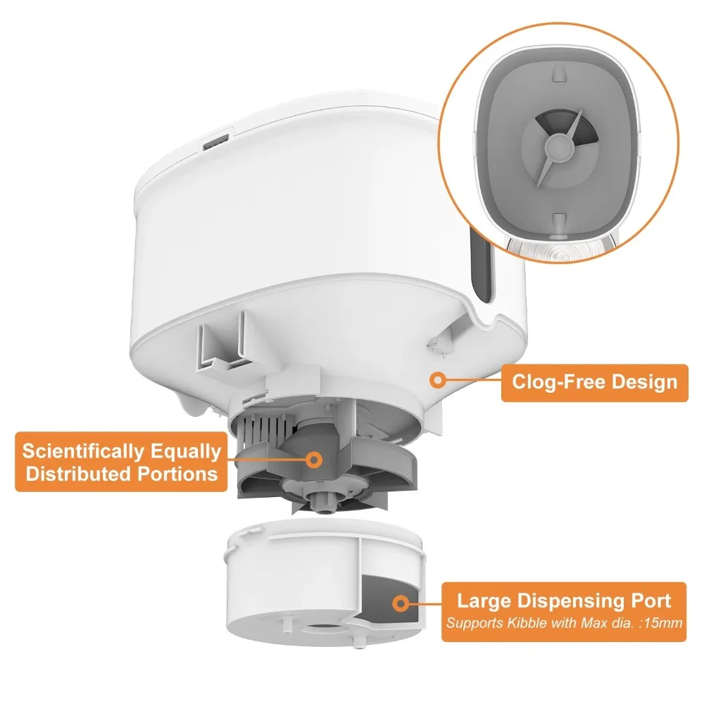 Automatic Cat Food Dispenser, Automatic Cat Feeder with Customize Feeding Schedule, Auto Cat Feeder with Interactive Voice,3L