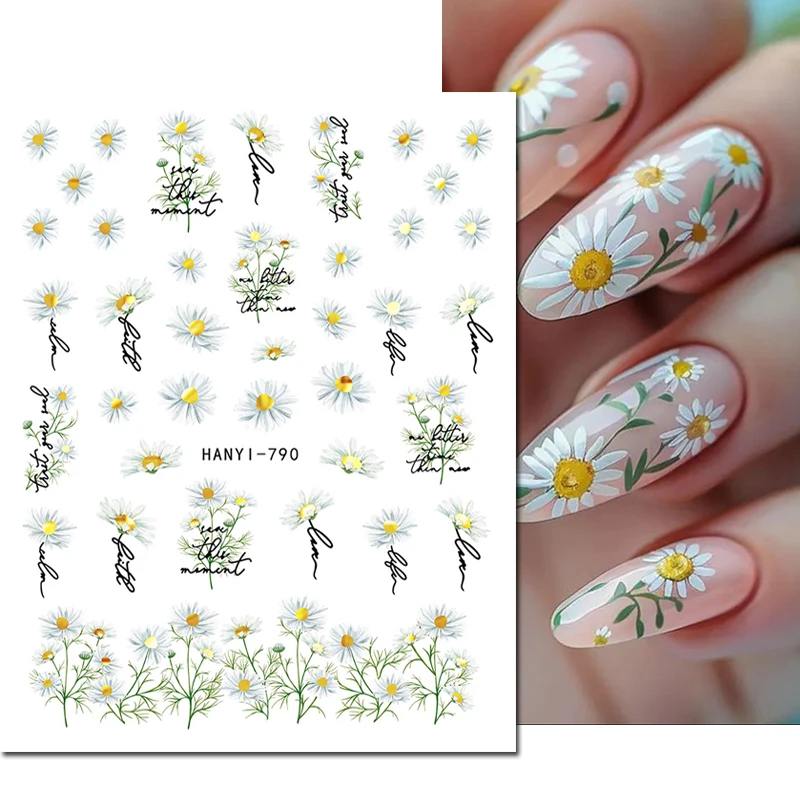 3d 네일 아트 데칼 골든 라인 로즈 핑크 모란 꽃 잎 나비 스티커 손톱 아트 매니큐어 팁... - 4