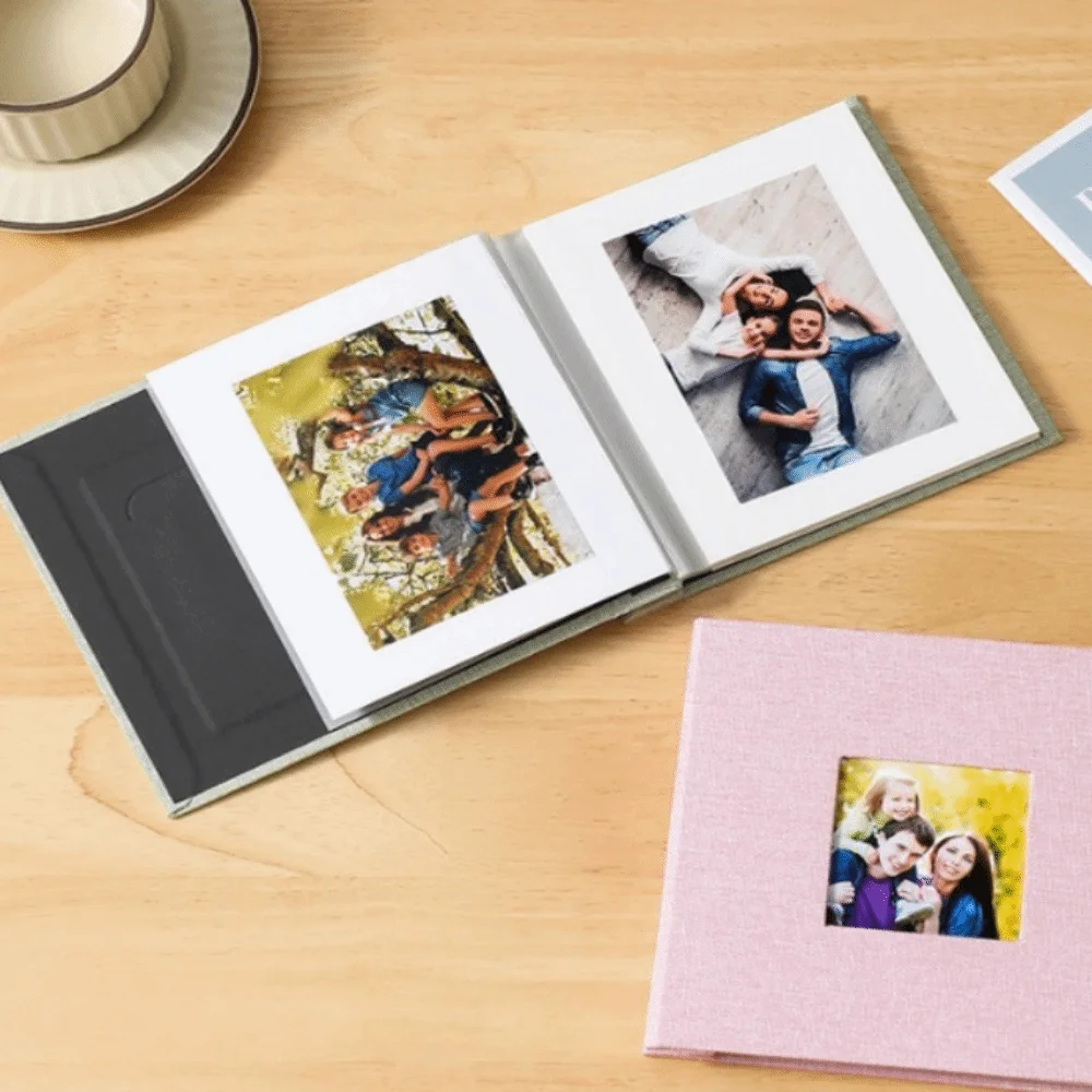 9.06x9.84in Linen Cover Photo Album grey Laminated Cover 3 Ring Binder Scrapbook 3 Ring Binder Self Adhesive Photo Album