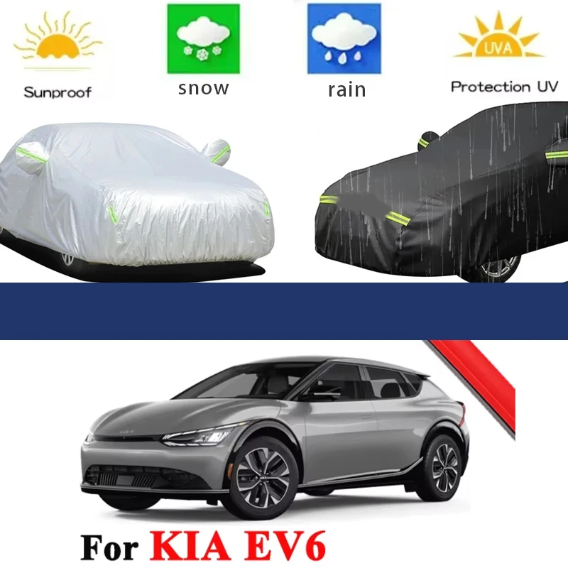 

For KIA EV6 Covers 2021-2026 Full Car Covers Outdoor Sun Anti UV Rain Snow Dust Protection Oxford Cloth Accessories