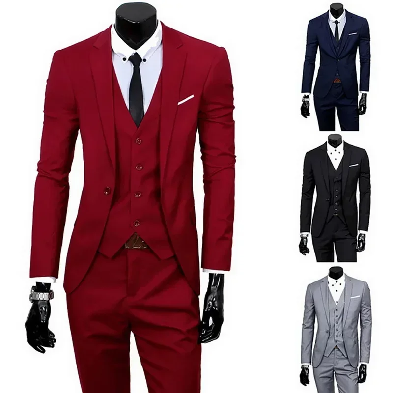 Blazer Dress Thin Set 2022 Groom Suits Suit Male Slim Waistcoat Man Business Formal Weeding Office Exquisite