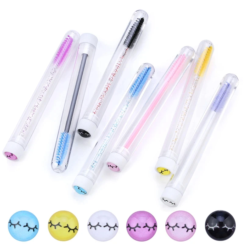 أداة تطبيق عصا الماسكارا للاستعمال مرة واحدة ، آلة الرموش ، فرشاة الحواجب ، أنبوب منفصل ، قاع مثقاب راتنج ، رموش جديدة لطيفة ، 10 سنوات تمديد #1