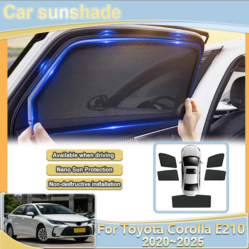 

Сетчатый солнцезащитный козырек для Toyota Corolla E210, аксессуары седан 2020-2025, автомобильный солнцезащитный козырек, блокирующий свет, занавеска, автомобильные аксессуары