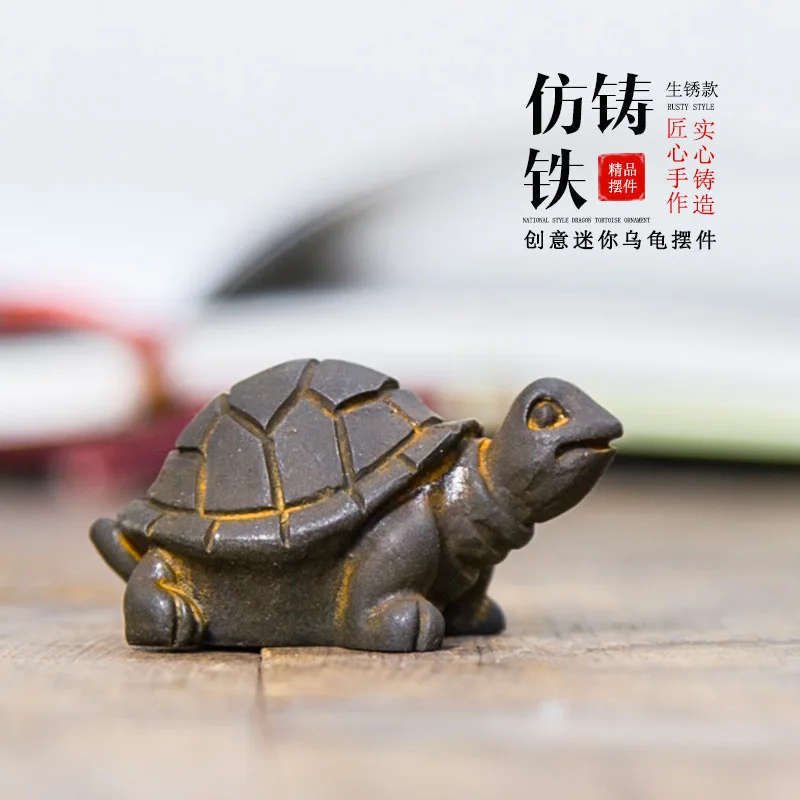 

Мини-черепаха в китайском стиле для дома, гостиной, настольного орнамента, винтажное креативное ремесло, украшение ручной работы