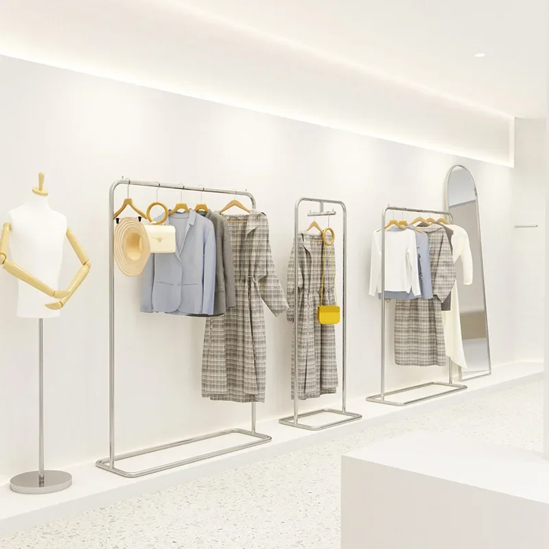 디스플레이 랙, 스테인리스 스틸, 행거, 나카지마 선반, 바닥부터 천장까지,