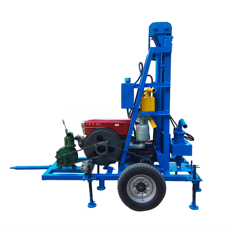 

100m 22HP Cheap price small portable diesel rotary hydraulic water well borehole mine drilling rig machine for water wells