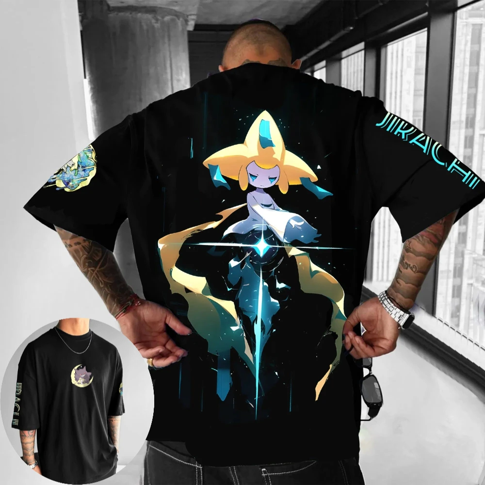 Pokémon Herren- und Damen-T-Shirt Jirachi Anime-T-Shirt Sommer und Frühling Neues Y2k-Kurzarmshirt für Jungen Luxuriöse Eltern-Kind-Outfits