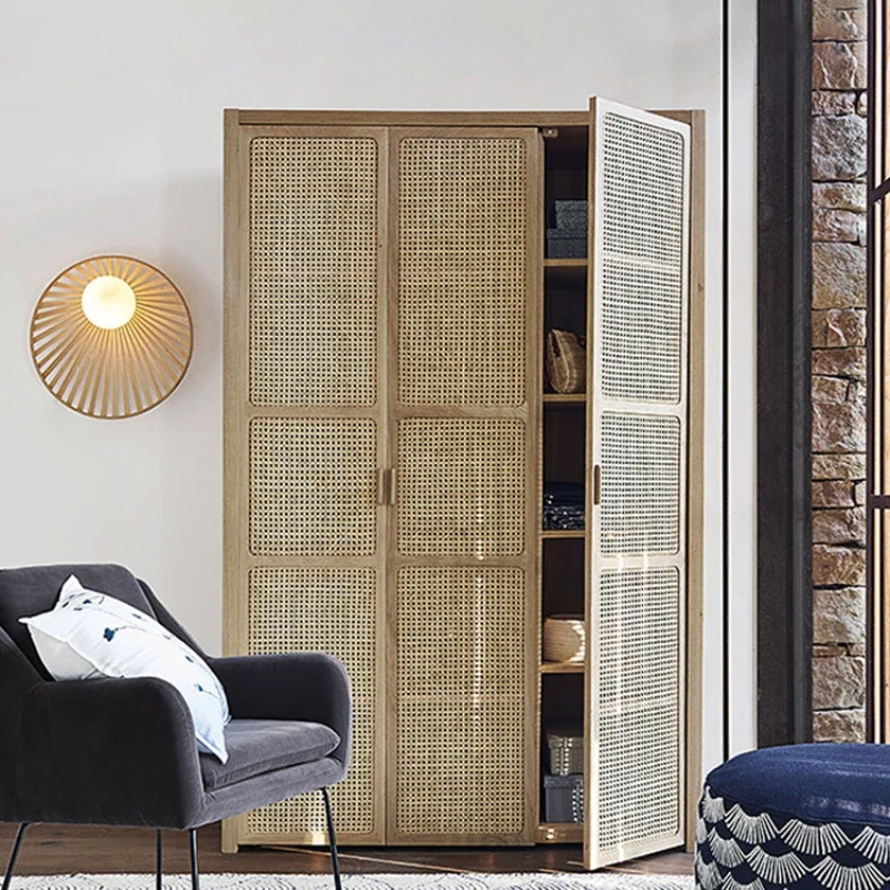 

Solid Wood Wardrobe Nordic Ash Sliding Door Locker Post-Modern Sliding Door Wardrobe
