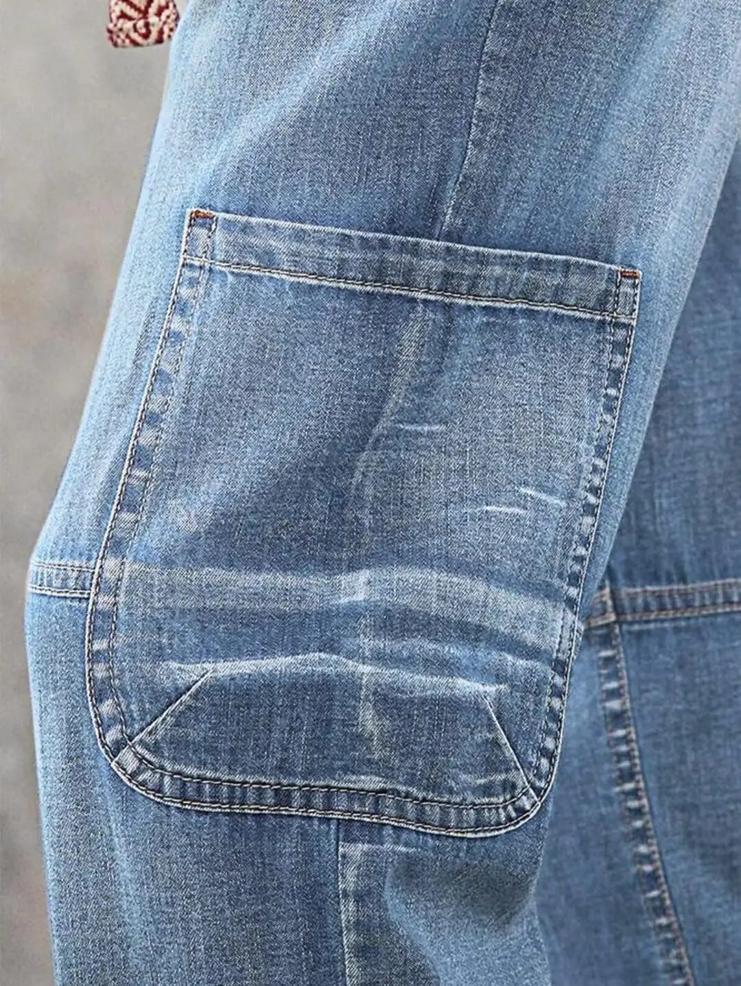 【HME】กางเกงยีนส์ผู้หญิงกลางต้นขาพร้อมเข็มขัด, กระเป๋าใส่ชุดทำงานสไตล์วินเทจ, กางเกงยีนส์ฟอกและทำลาย