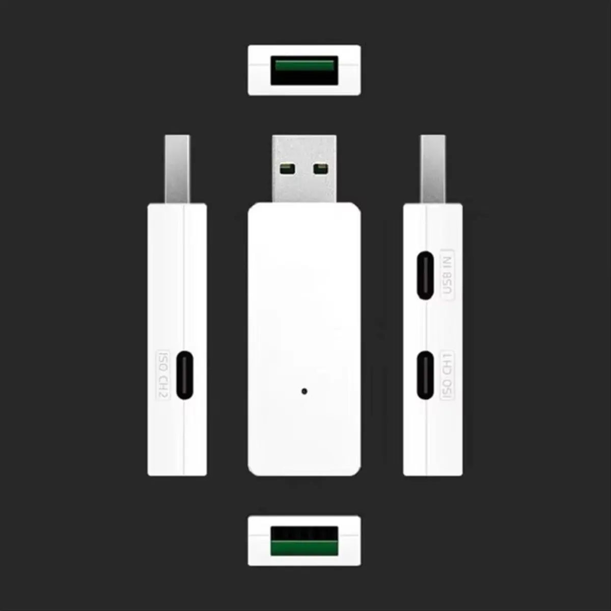 BEST CHOICE）Industrial USB 2.0 Hub Isolator Port 3 480Mbps Data Transfer Auto Detect R2LB Professional
