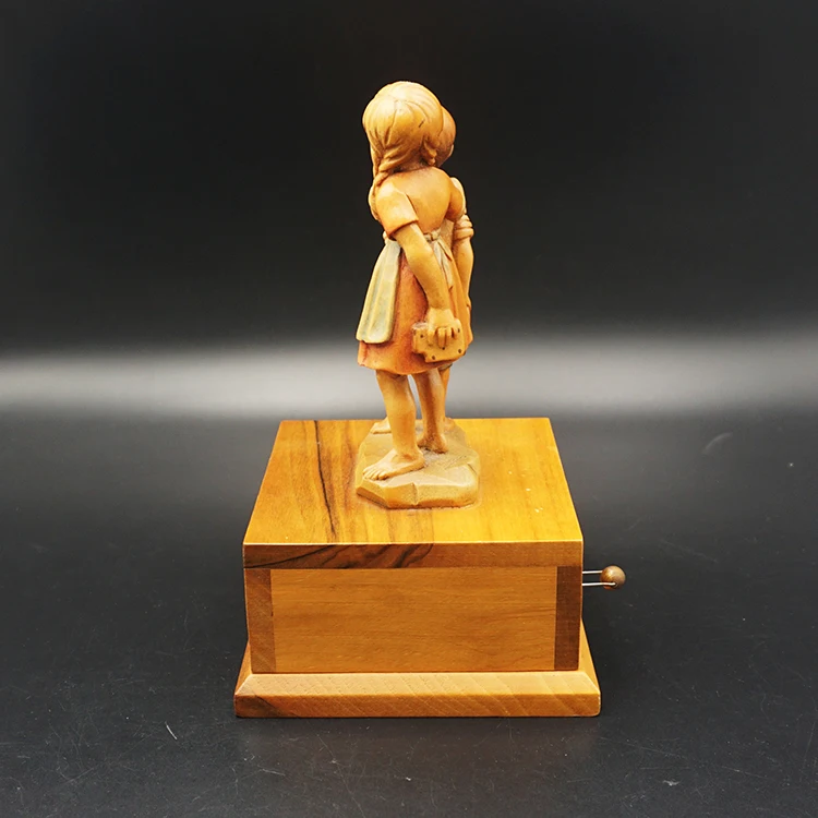 Hand-carved Swiss 36-tone girl sculpture Music box Music box