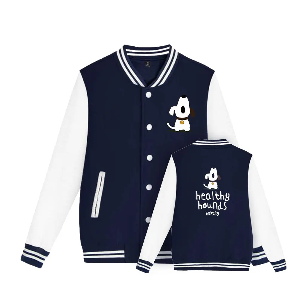 Autumn/Winter 2023 Men's Baseball Jacket Couple Baseball Jacket Puppy Print Solid Casual Baseball uniform