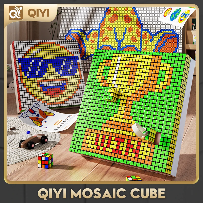 [CubeFun] QiYi Mosaico Cubo di Velocità Magico 10x10 Puzzle 900 Pixel Blocchi di Costruzione Creativi Mosaico Cornice per Foto Regali per Bambini