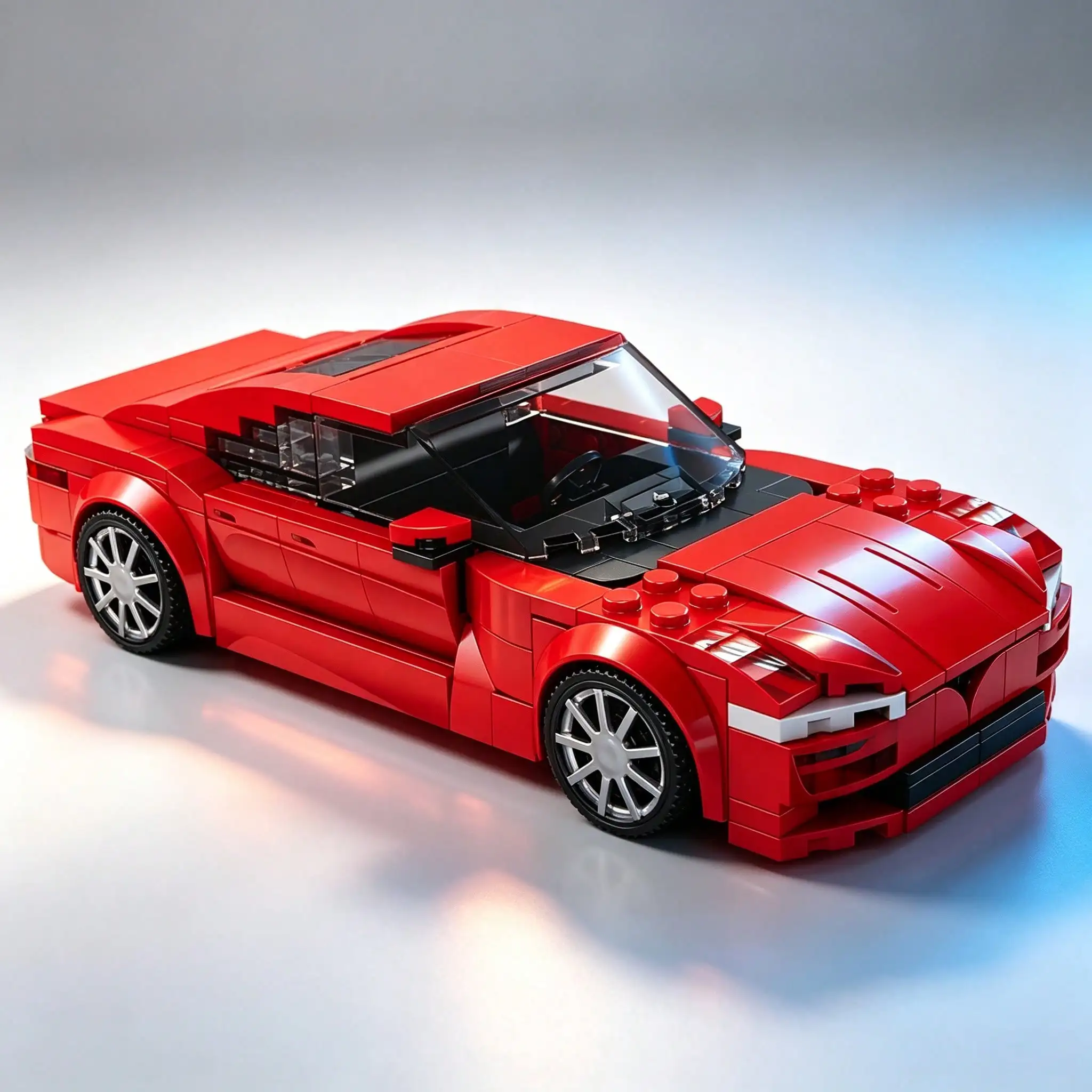 305PCS Red Racing Car Building Blocks Set, Cool Sports Car Toy, Creative Education Assembly Block Model Decor, Movie-Inspired Decor, Suitable For Desk Decoration, Child And Adult Collectible Model Car Kit, Birthday Or Festival Gift