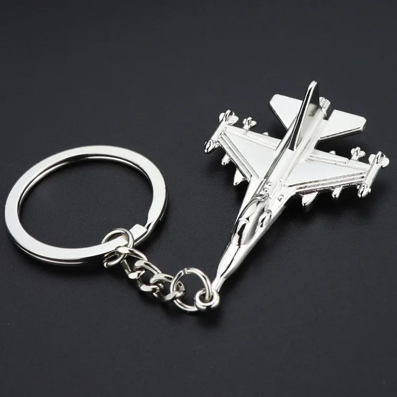 2pcs/set Airplane Metal Key Chain Car Keys Ring Buckle Pendant Decor Purse Handbag Backpack Creative Gifts Finger Toys Boys Men