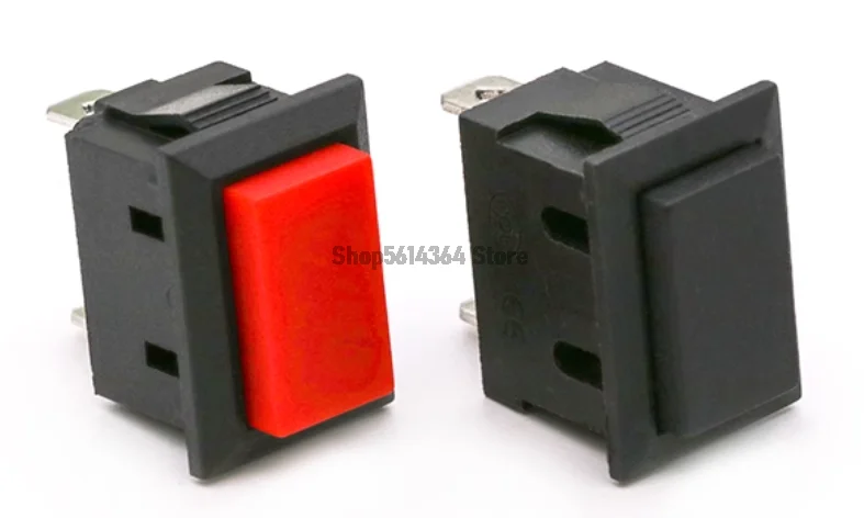 

10 Pcs AC 250V/6A 125V/10A 2 Pin SPST Black Button Momentary Rocker Switch 1NO PBS-101