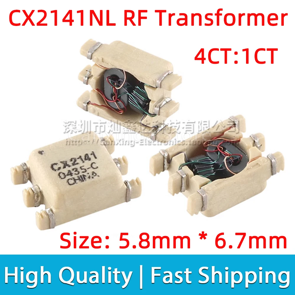 

2pcs CX2141NL CX2141 SMD RF Transformer Low Profile Wideband RF Impedance Ratio 4CT:1CT Tapped Isolation Signal Transformer