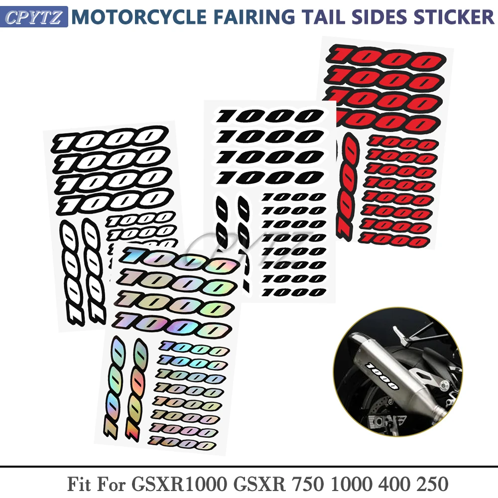 Motorcycle Fairing Tail Sides Sticker Decal Emblem Fit for GSXR1000 GSX R 1000 GSXR 750 1000 400 250 Racing Stickers