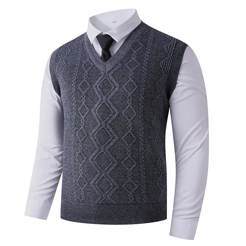 سترة رجالية غير رسمية مبطنة من Faion V-Ne Svel مقاس كبير لخريف وشتاء جديد Sle مريح من ألياف البوليستر #4