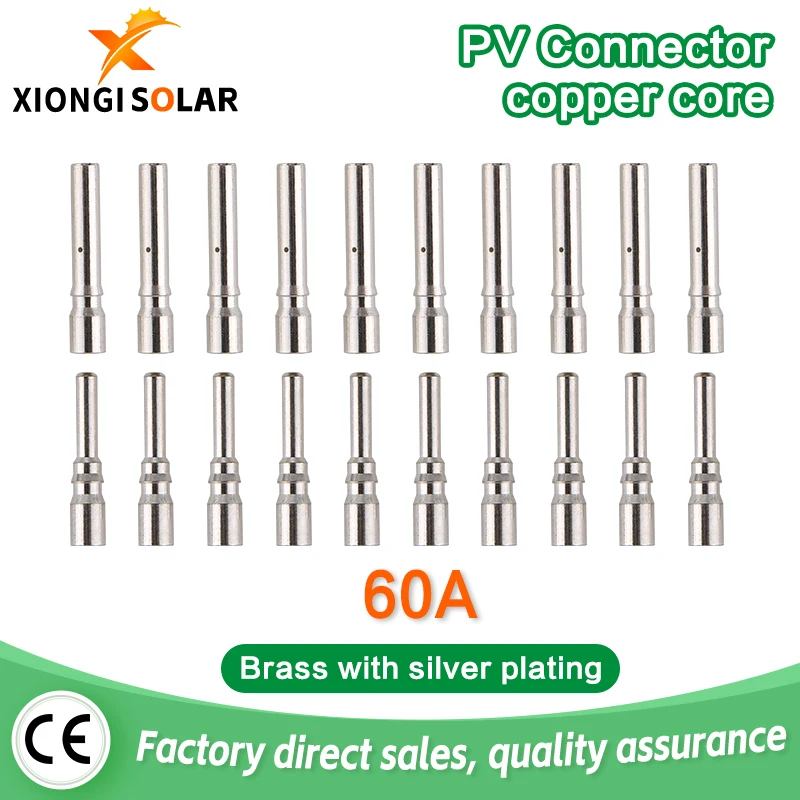 

XIONGISOLAR MAKE 50 Pairs 60A Solar Connector Pins for PV Cable Connection,Solar Connector inside Metal Core Used Terminal Pins