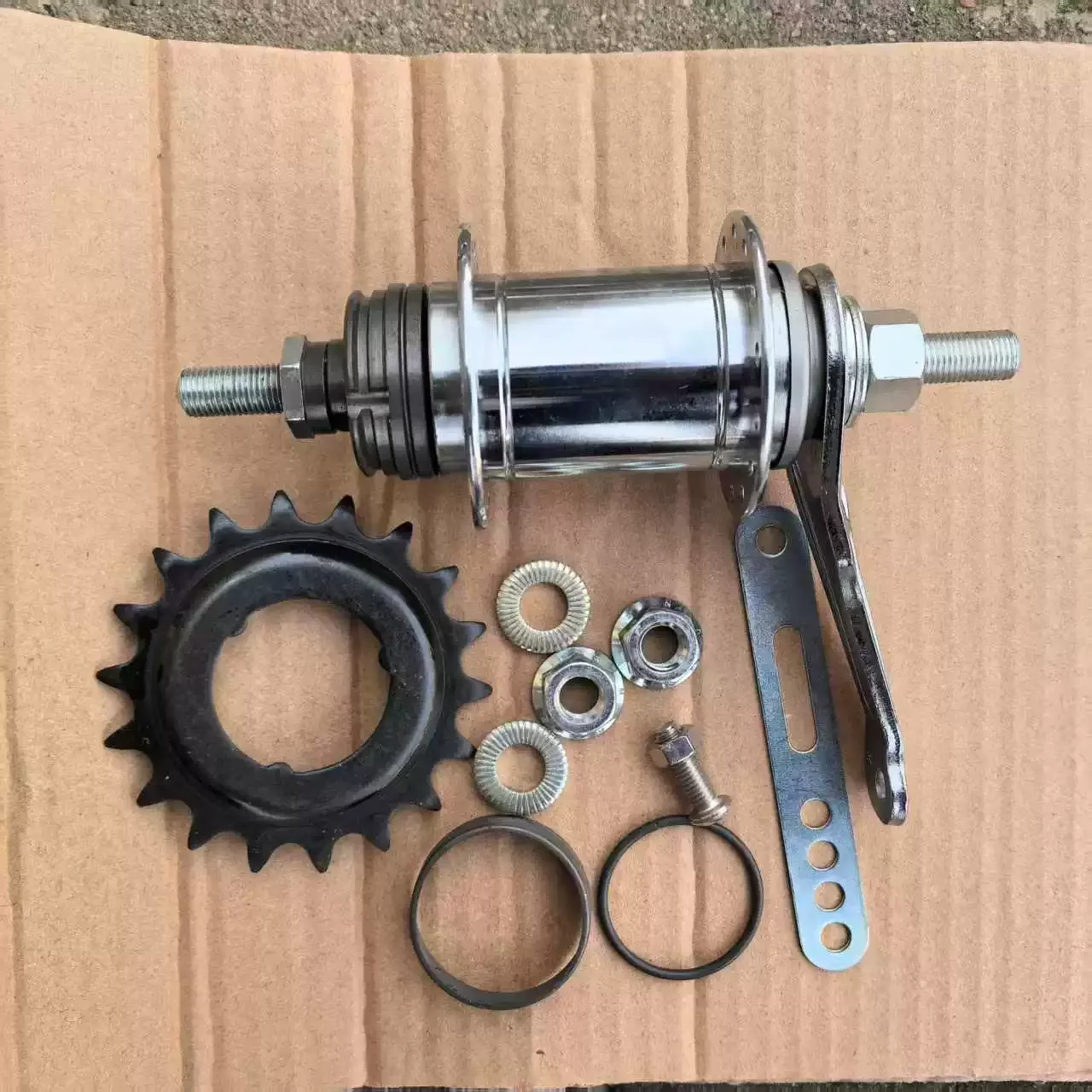 Immagine 3: Set mozzo posteriore per bici CB-E110, argento, 28 fori, 110mm, 18T, Coaster Cruiser con kit di montaggio 158mm 109mm (vecchio modello)