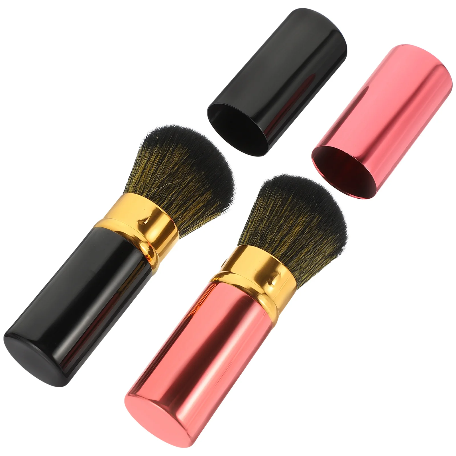 2 قطعة فرشاة أحمر الخدود النساء ماكياج فرش المحمولة تلسكوبي مسحوق تمييز فرش أدوات صغيرة لمكياج الوجه #6