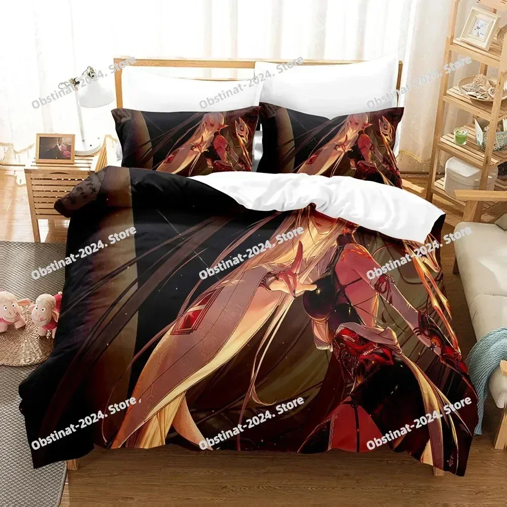 Top Anime Game Dungeon & Fighter 3D Printing Comforter Bedding Set,Duvet Cover Bed Set Quilt Cover Pillowcase,King Queen Size