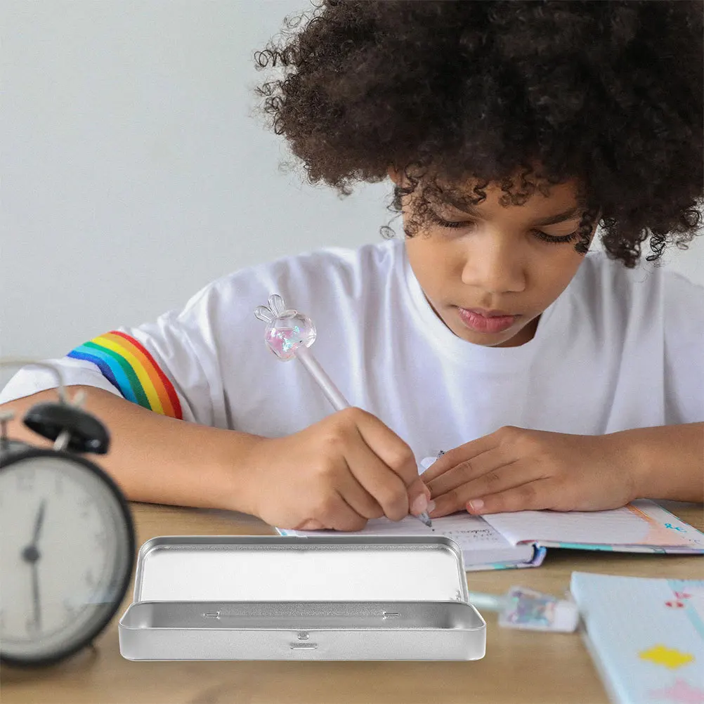 

4pcs Tinplate Pencil Case Spacious Metal Stationery Box For School Office Organizers Durable Portable Storage Container Tin