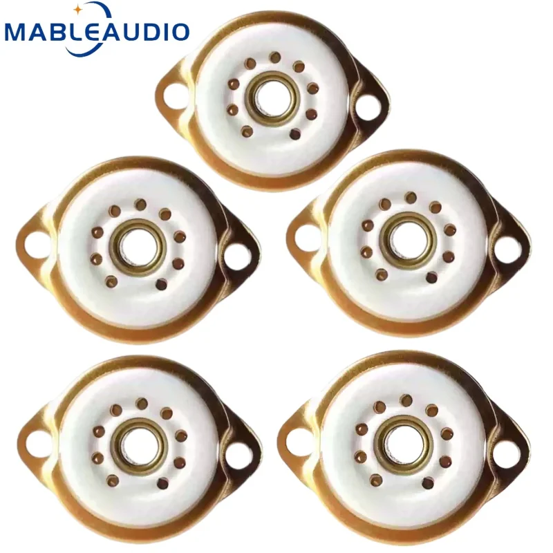 Mableaudio 10PCS Vintage Ceramic 9Pin Valve Base for 12AX7 Series, HiFi Guitar Amplifier Audiophile DIY