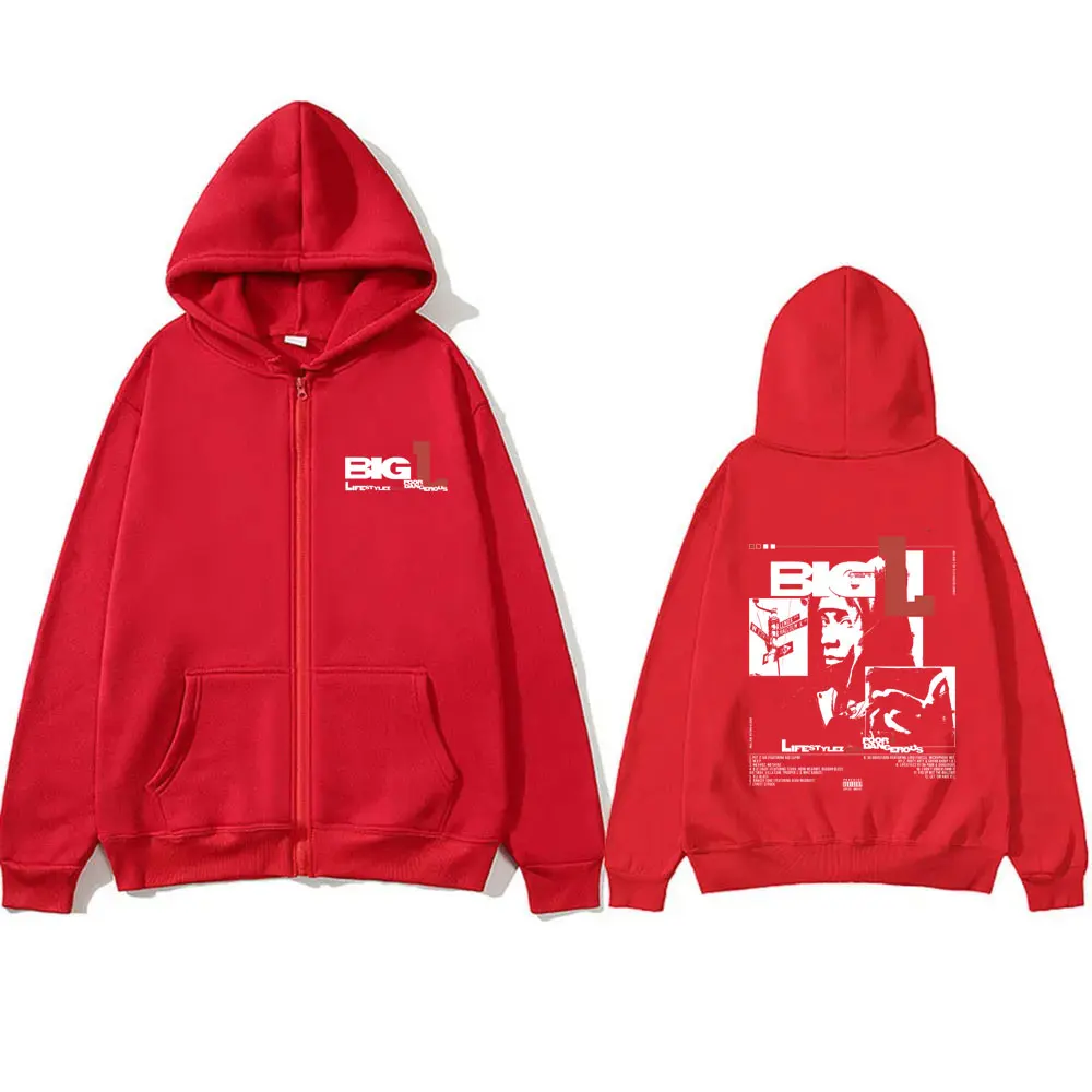 Sweats à capuche zippés pour hommes, The Notorious Big L, LifParalymcopy, Lez of The 418, Eerous Zipper Hoodie, Biggie Smalls Zip Up, Hip Hop Jacket