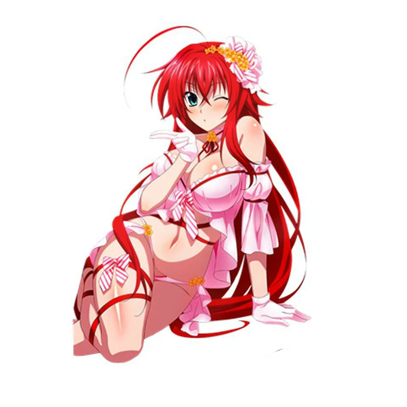 Cute Anime Girl Vinyl Decal Creative Anime High School DXD Rias Gremory Otaku Dakimakura Window Waifu Auto Decoration 13*8cm