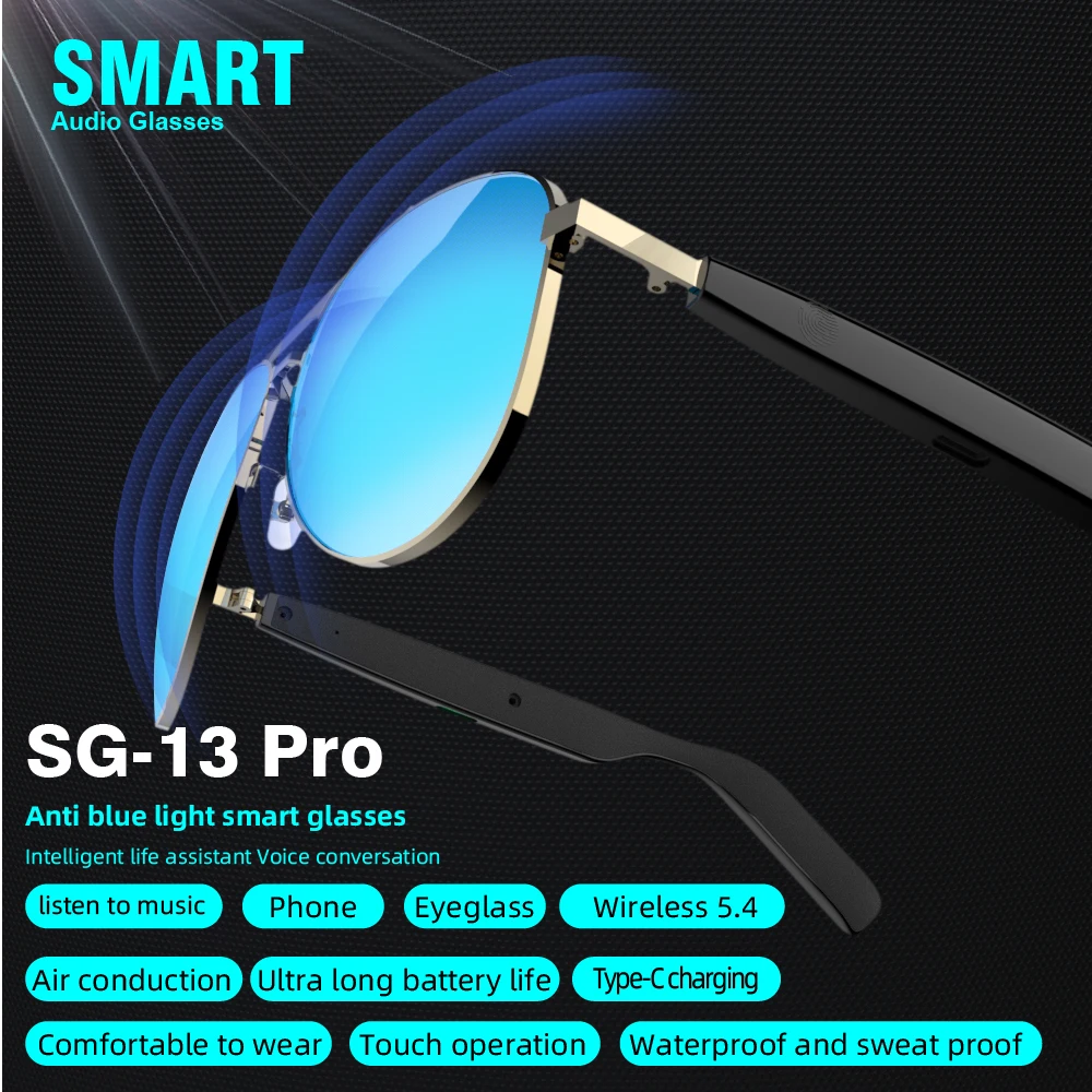 نظارات بلوتوث لاسلكية ذكية SG-13Pro رياضية خارجية أنيقة مضادة للضوء الأزرق للهاتف الرد على عملية اللمس #3