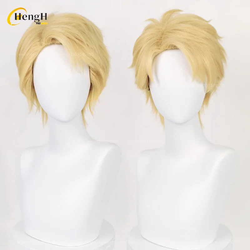 In Stock Loid Forger Synthetic Wig Anime 30cm Golden Siad Part Cosplay Wig Heat Resistant Hair Party Role Play Man Wigs +Wig Cap