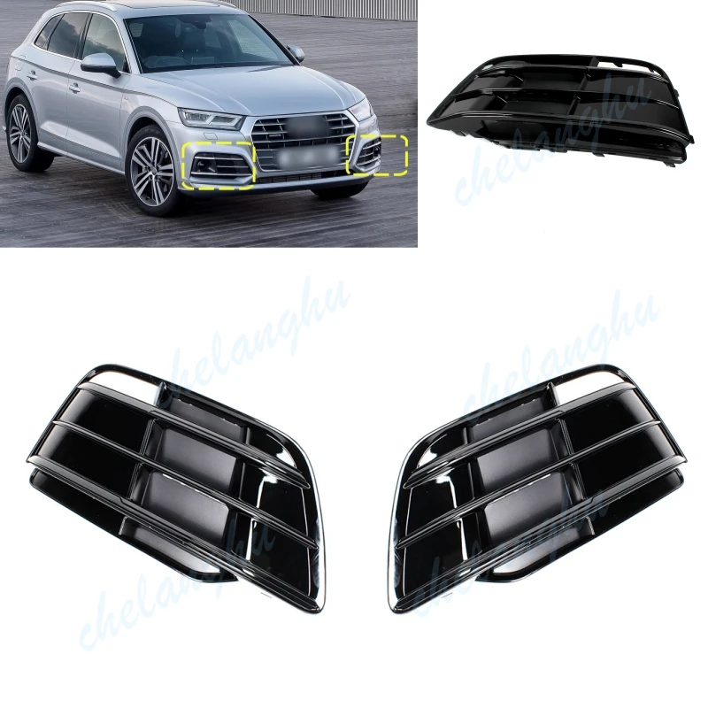 

Front Bumper Fog Lamp Frame For Audi S-Line SQ5 2018 2019 2020 High Quality Fog Light Cover Grille Car Accessories Black