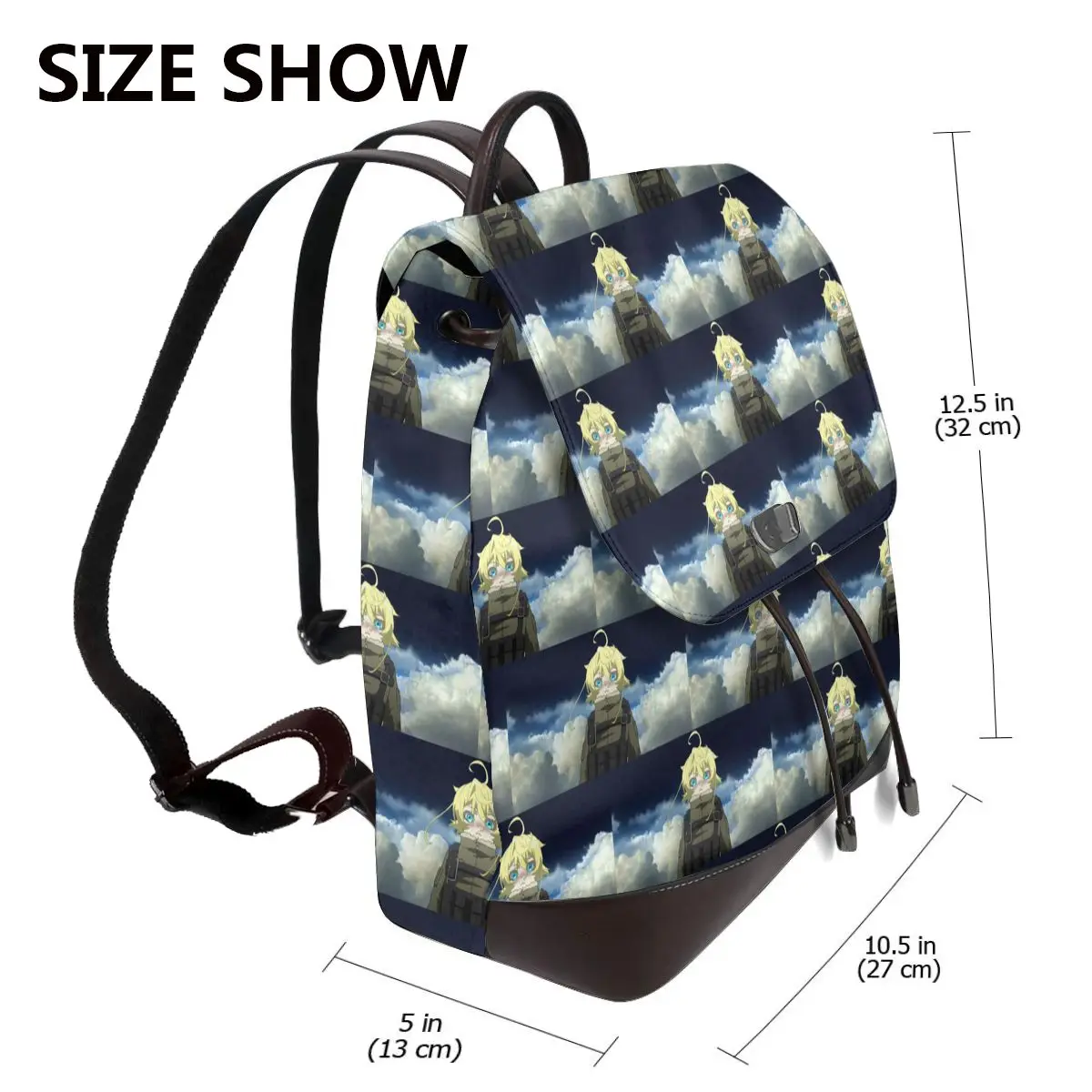 Saga Of Tanya The Evil Anime Bookbag School Student Bags Hiking Travel Daypack for Women Fashion Derma Backpack